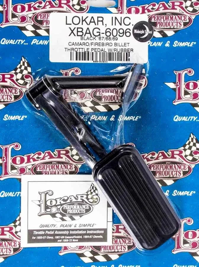 Lokar Blk 67-69 Camaro/Firebir Billet Throttle Pad