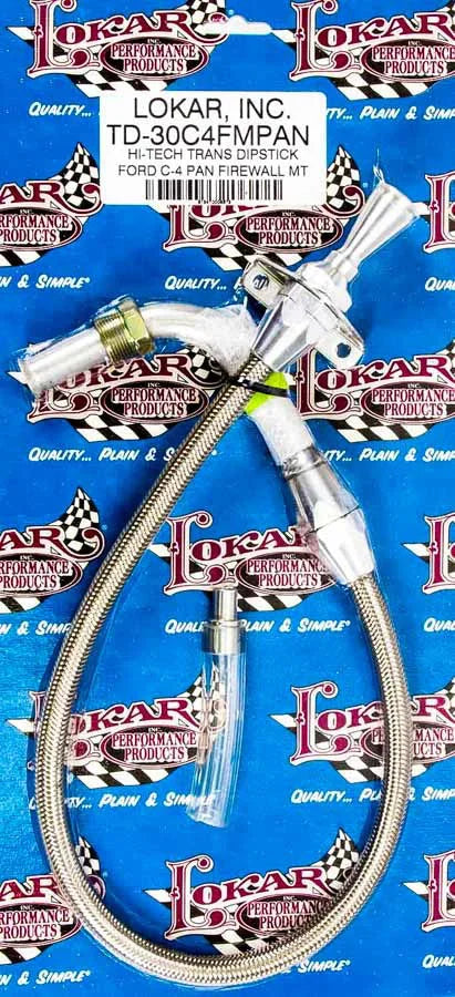 Lokar C-4 Firewall Mount Trans Dipstick-Pan Entry