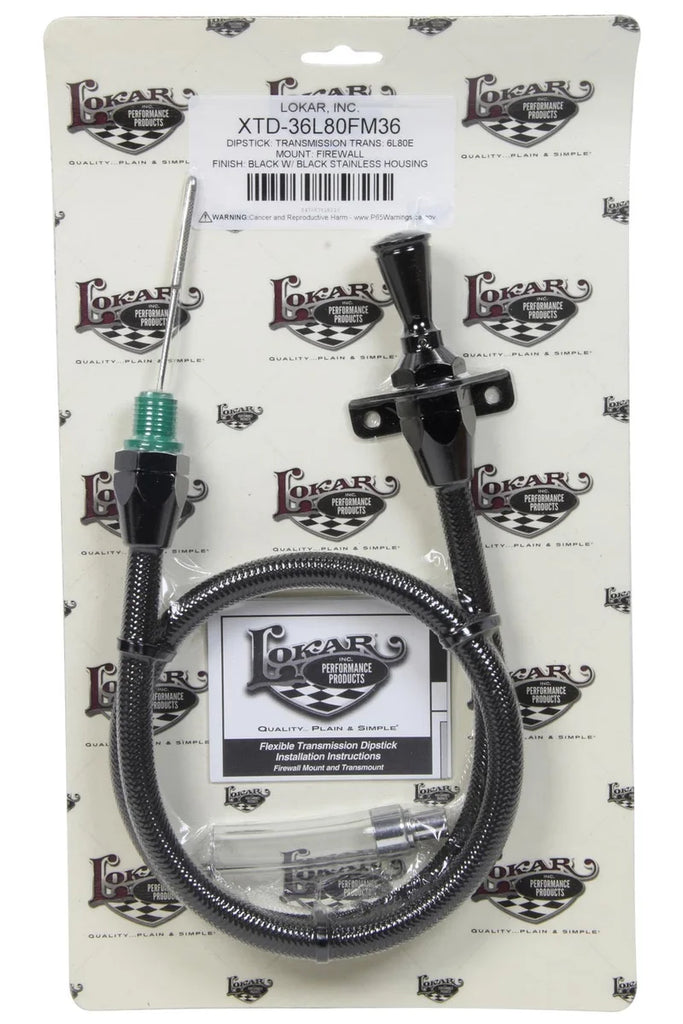 Lokar DIPSTICK TRANS 6L80 FIRE WALL MOUNT BLACK SS HOUS