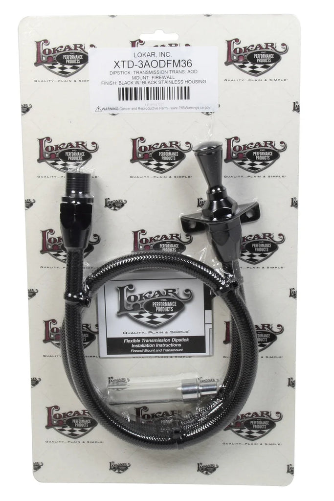 Lokar DIPSTICK TRANS AOD FIREW ALL MOUNT BLACK SS HOUSI