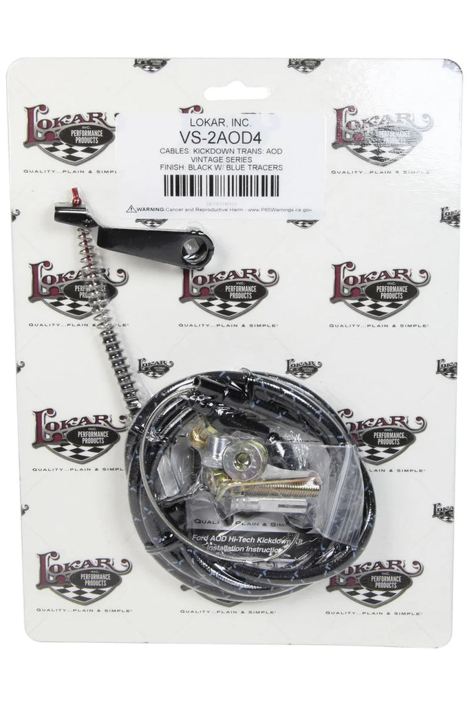 Lokar Vintage Series Ford Aod Kickdown Cable Black