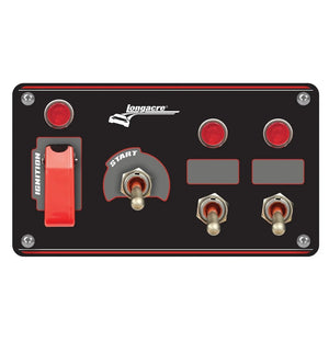 Longacre Ignition Panel Black w/2 Acc. and Pilot Light 52-48967