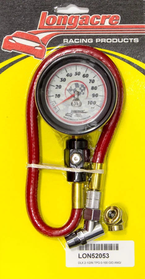 Longacre Tire Gauge 0-100PSI 2.5 in GID Deluxe 52-52053