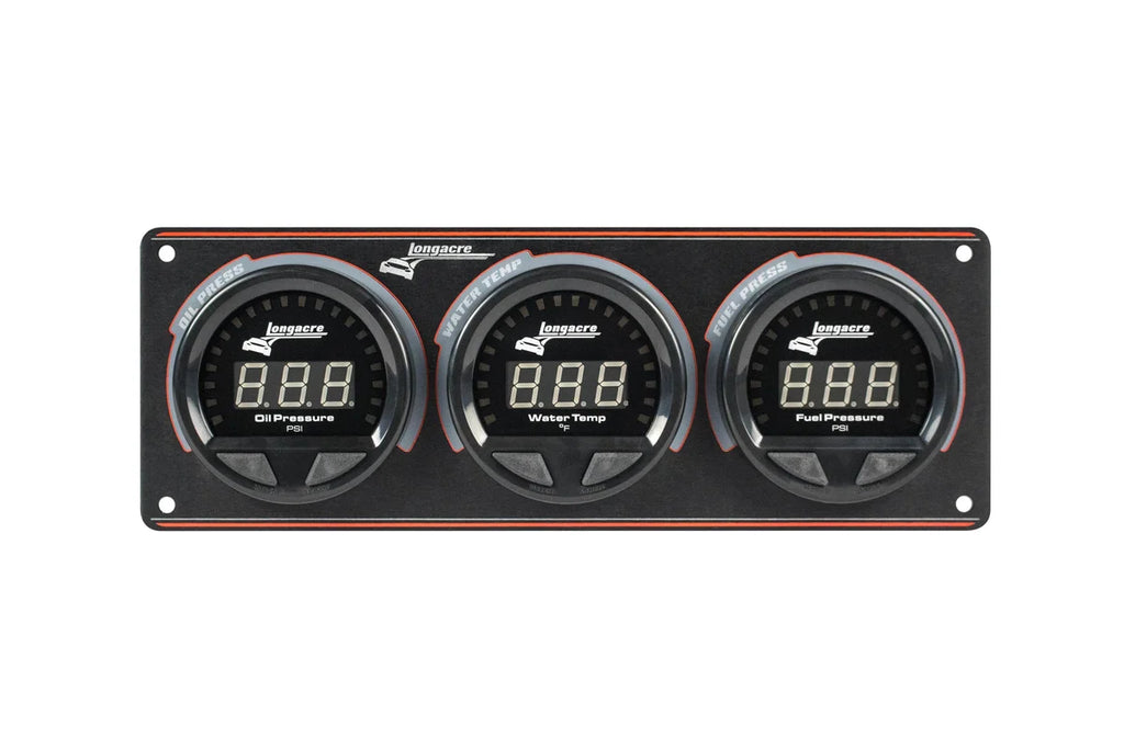 Longacre Waterproof LED 3 Gauge Panel OP/WT/FP 52-44662