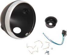 Load image into Gallery viewer, Lucas Style Headlight Shell - 7" - Black - Main Product View