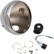 Load image into Gallery viewer, Lucas Style Headlight Shell - 7" - Chrome - Side View