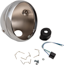 Load image into Gallery viewer, Lucas Style Headlight Shell - 7" - Chrome - Side View