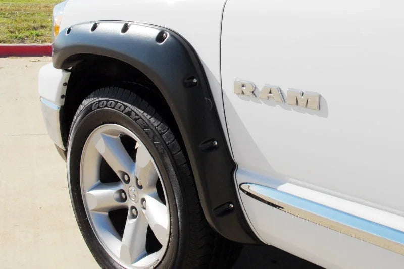 Lund 02-08 Dodge Ram 1500 RX-Rivet Style Smooth Elite Series Fender Flares - Black (4 Pc.) - Back View