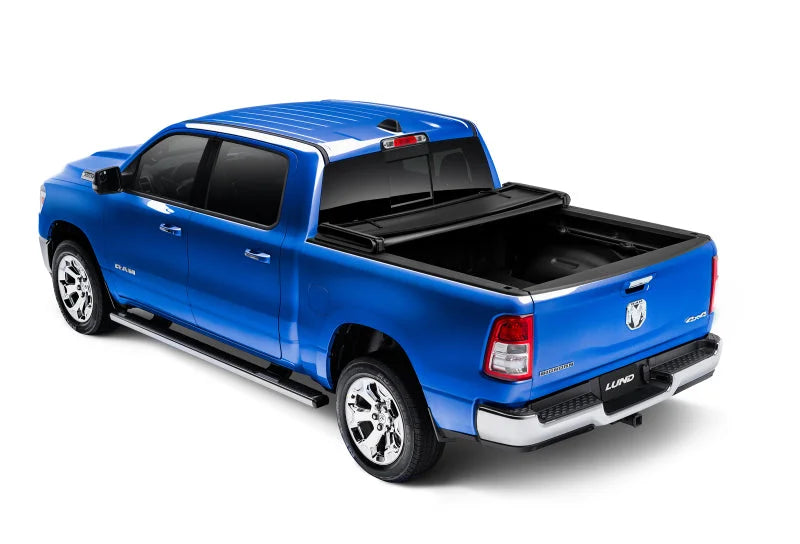 Lund 02-17 Dodge Ram 1500 (5.5ft. Bed) Genesis Elite Tri-Fold Tonneau Cover - Black - Back View