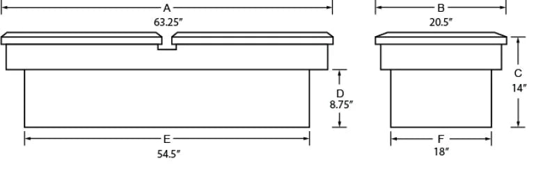 Lund 04-10 Chevy Colorado Ext. Cab (All Beds Gull-Wing Crossover) Challenger Tool Box - Brite - Side View