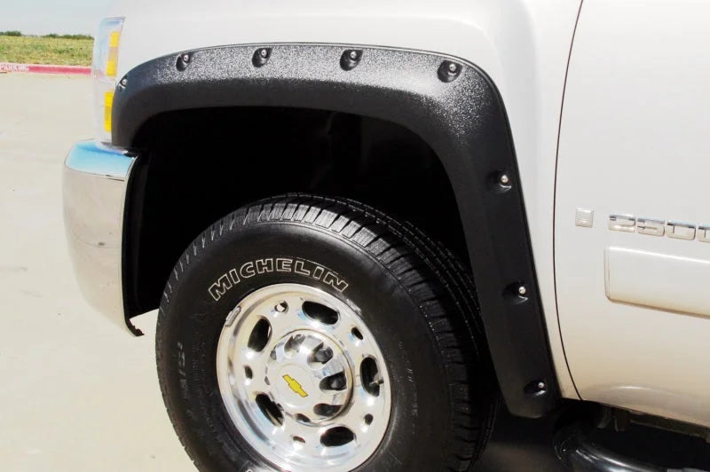 Lund 07-13 Chevy Silverado 1500 RX-Rivet Textured Elite Series Fender Flares - Black (4 Pc.) - Back View