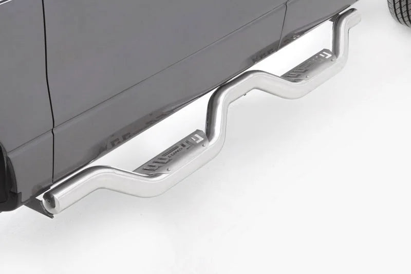 Lund 07-14 Chevy Silverado 2500 Ext. Cab Latitude Nerf Bars - Polished - Side View
