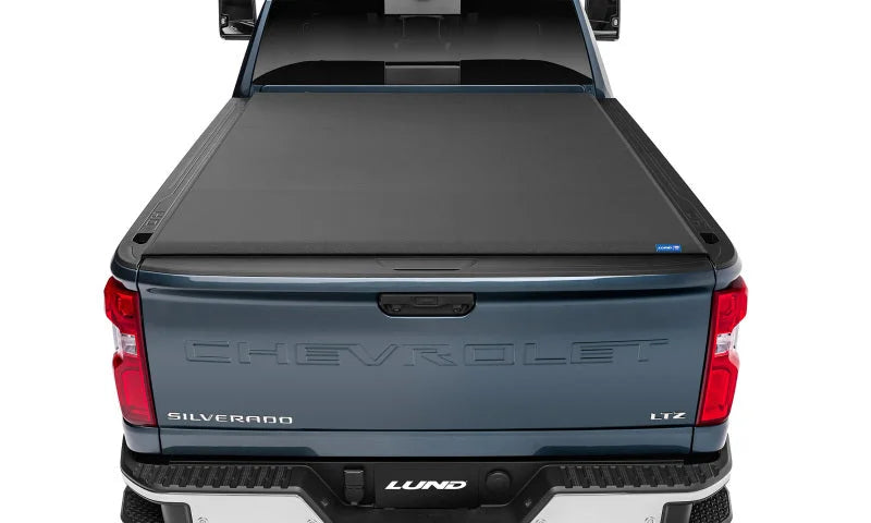 Lund 07-17 Chevy Silverado 1500 (8ft. Bed) Genesis Elite Roll Up Tonneau Cover - Black - Additional View 7