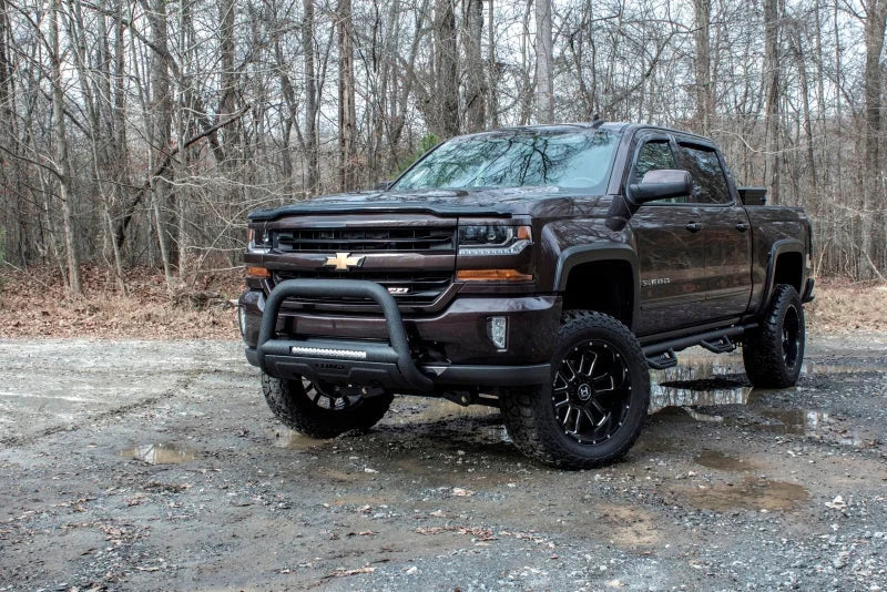 Lund 07-17 Chevy Silverado 1500 Bull Bar w/Light & Wiring - Black - Installation View