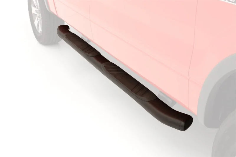 Lund 07-17 Chevy Silverado 1500 Ext. Cab (Excl. 11-17 Diesel Model) 5in. Oval Bent Nerf Bars - Black - Detail View