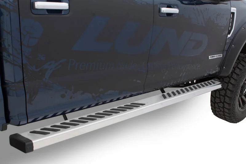 Lund 07-17 Chevy Silverado 1500 Ext. Cab Summit Ridge 2.0 Running Boards - Stainless - Side View
