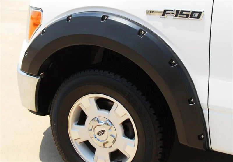Lund 09-14 Ford F-150 (Excl Raptor) RX-Rivet Style Smooth Elite Series Fender Flares - Black (4 Pc.) - Installation View