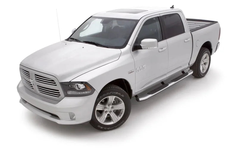 Lund 09-15 Dodge Ram 1500 Crew Cab (Built Before 7/1/15) 5in. Oval Bent Nerf Bars - Chrome - Side View