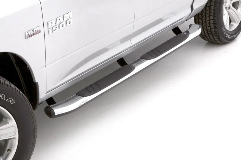Lund 09-15 Dodge Ram 1500 Crew Cab (Built Before 7/1/15) 5in. Oval Bent Nerf Bars - Chrome - Back View