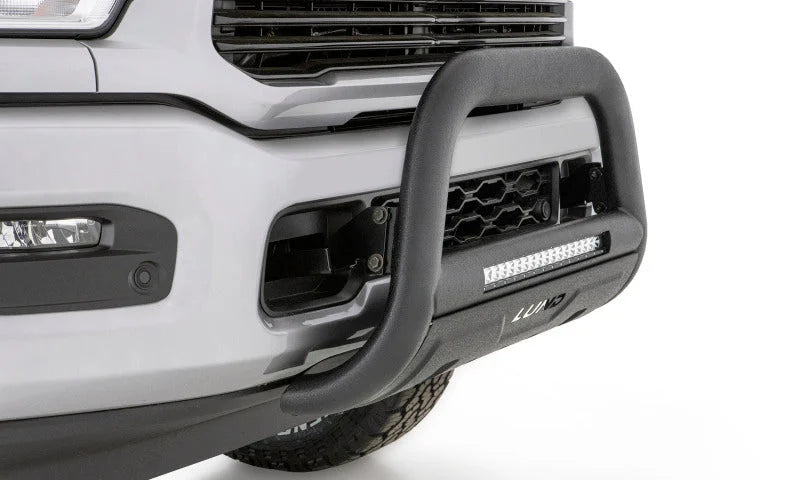 Lund 10-17 Dodge Ram 2500 Bull Bar w/Light & Wiring - Black - Side View