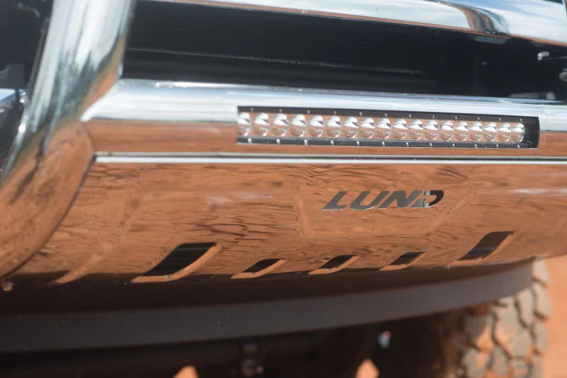 Lund 10-17 Dodge Ram 2500 Bull Bar w/Light & Wiring - Polished - Installation View