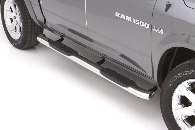 Lund 10-17 Dodge Ram 2500 Crew Cab 5in. Curved Oval SS Nerf Bars - Polished - Side View