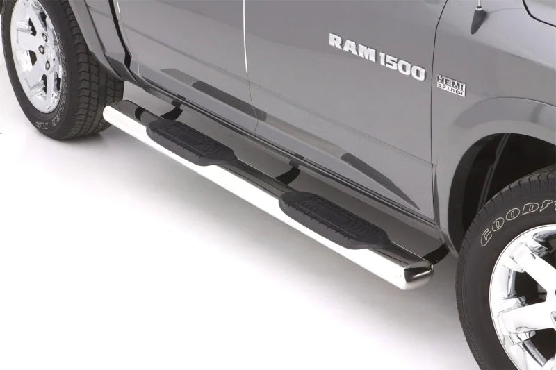 Lund 10-17 Dodge Ram 2500 Crew Cab 6in. Oval Straight SS Nerf Bars - Polished - Back View