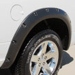 Load image into Gallery viewer, Lund 10-17 Dodge Ram 2500 RX-Rivet Style Smooth Elite Series Fender Flares - Black (2 Pc.) - Back View