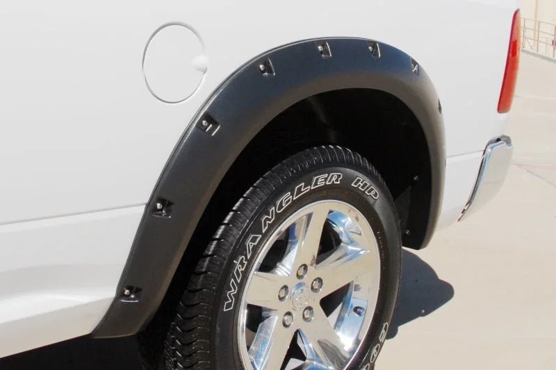 Lund 10-17 Dodge Ram 2500 RX-Rivet Style Smooth Elite Series Fender Flares - Black (2 Pc.) - Back View