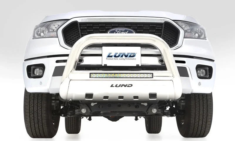 Lund 11-17 Chevy Silverado 2500 Bull Bar w/Light & Wiring - Polished - Side View