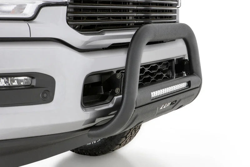 Lund 16-17 Nissan Titan XD Bull Bar w/Light & Wiring - Black - Back View