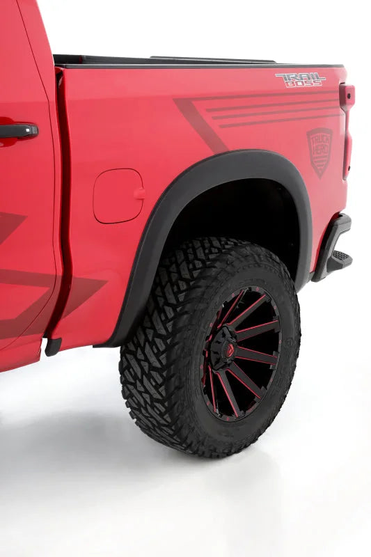 Lund 19-21 Chevy Silverado 1500 SX-Sport Smooth Elite Series Rear Fender Flares - Black (2 Pc.) - Side View