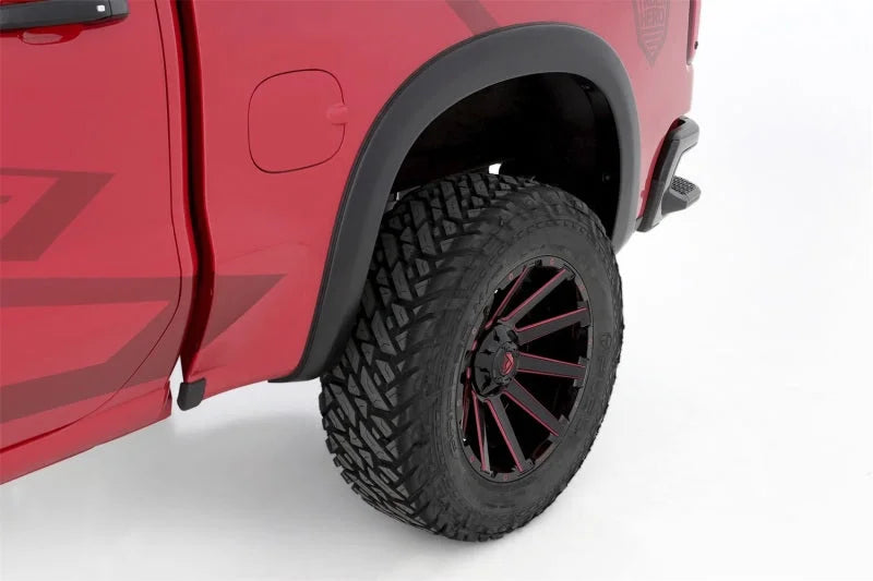 Lund 19-21 Chevy Silverado 1500 SX-Sport Smooth Elite Series Rear Fender Flares - Black (2 Pc.) - Installation View
