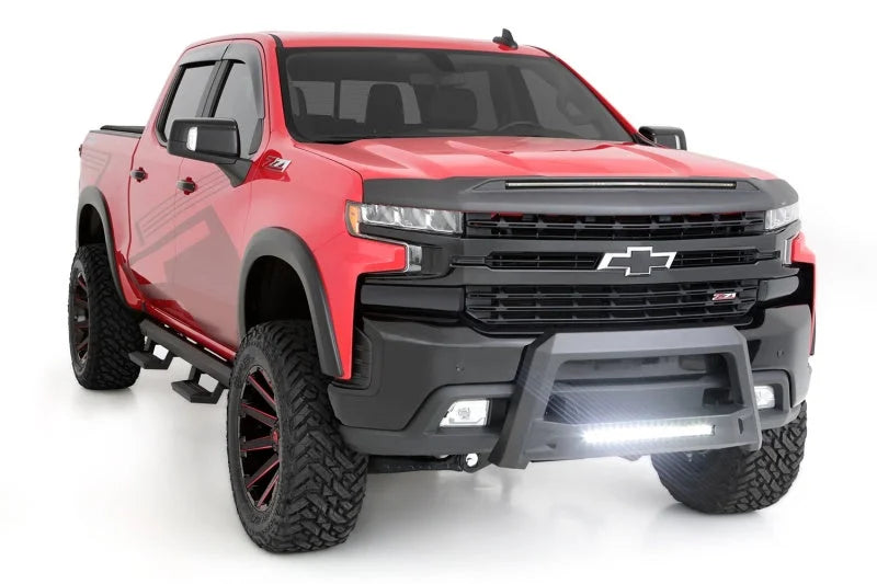 Lund 19-22 Chevrolet/GMC Silverado/Sierra 1500 Revolution Bull Bar - Black - Back View