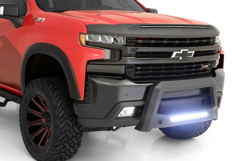 Lund 19-22 Chevrolet/GMC Silverado/Sierra 1500 Revolution Bull Bar - Black - Installation View