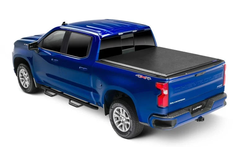 Lund 19-23 Ford Ranger (5ft Bed) Genesis Elite Roll Up Tonneau Cover - Black - Side View