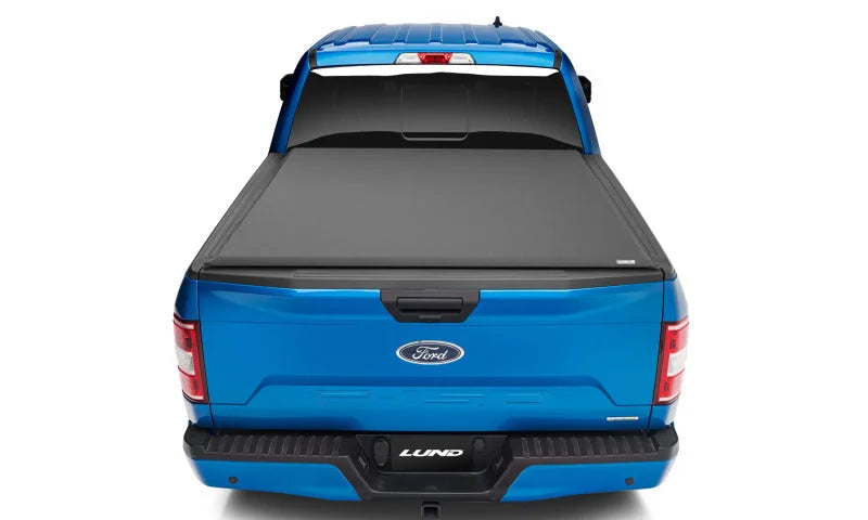Lund 19-23 Ford Ranger (5ft Bed) Genesis Elite Roll Up Tonneau Cover - Black - Back View