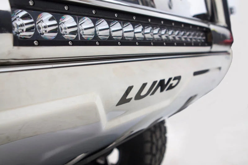 Lund 20- 21 GMC SIERRA 2500 HD BULL BAR W/ LIGHT & WIRING Stainless Steel - Back View