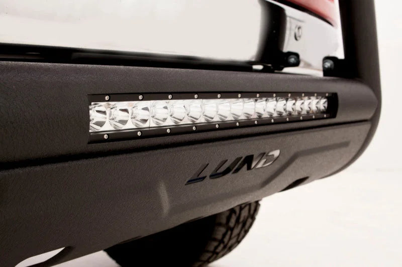Lund 20-22 Chevrolet Silverado 2500HD/3500HD Bull Bar w/Light & Wiring - Black - Installation View