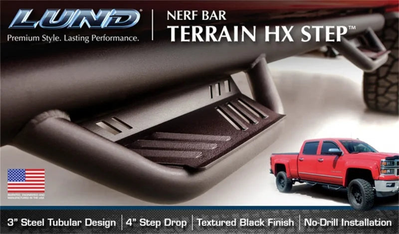 Lund 2019 Chevrolet Silverado 1500 Crew Cab Terrain HX Step Nerf Bars - Black - Additional View 7