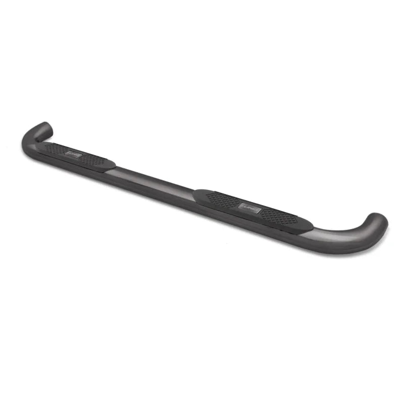 Lund 2019 Chevy Silverado 1500 Double Cab 4In Oval Bent Steel Nerf Bars - Black - Side View