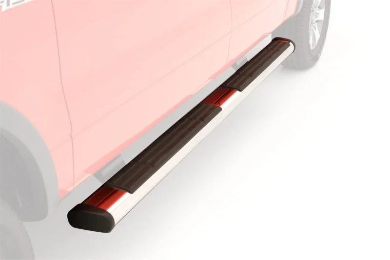 Lund 2019 Chevy Silverado 1500 Ext. Cab (Rocker Panel Mount) 6in Oval Straight SS Nerf Bars-Polished - Side View