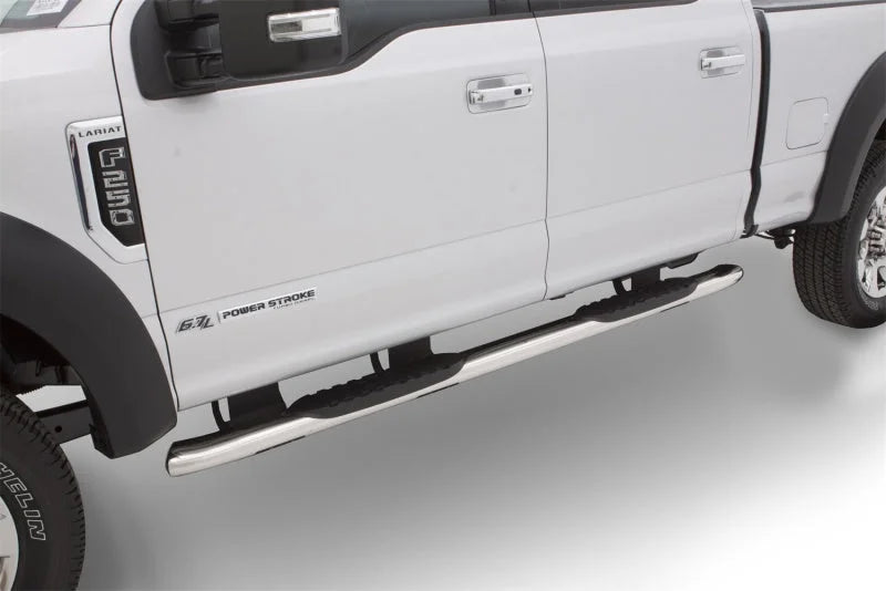 Lund 2019 Ford Ranger 5in. Oval Curved SS Nerf Bars - Polished - Back View