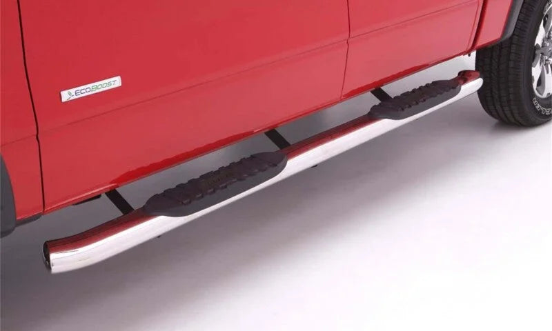 Lund 2019 Ford Ranger 5in. Oval Curved SS Nerf Bars - Polished - Installation View