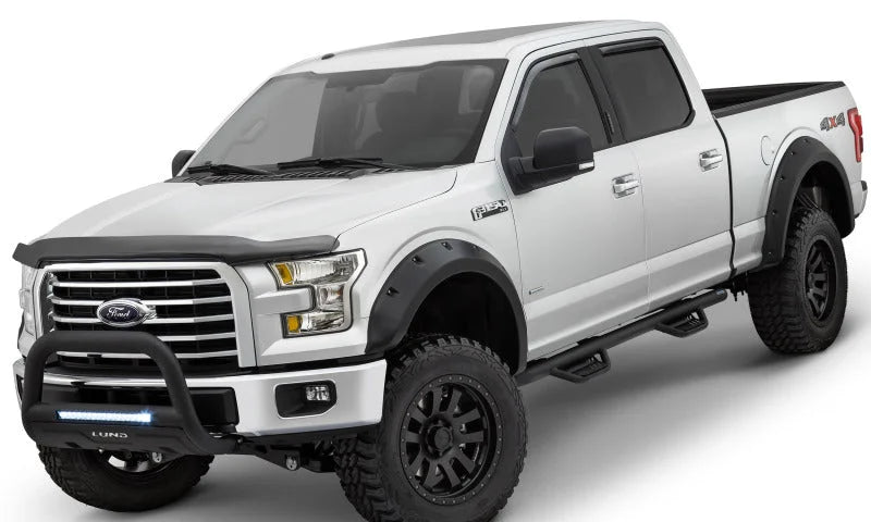 Lund 2019 Ford Ranger Crew Cab Terrain HX Step Nerf Bars - Black - Side View