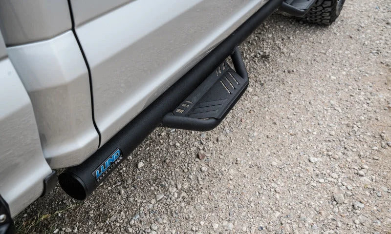Lund 2019 Ford Ranger Crew Cab Terrain HX Step Nerf Bars - Black - Installation View