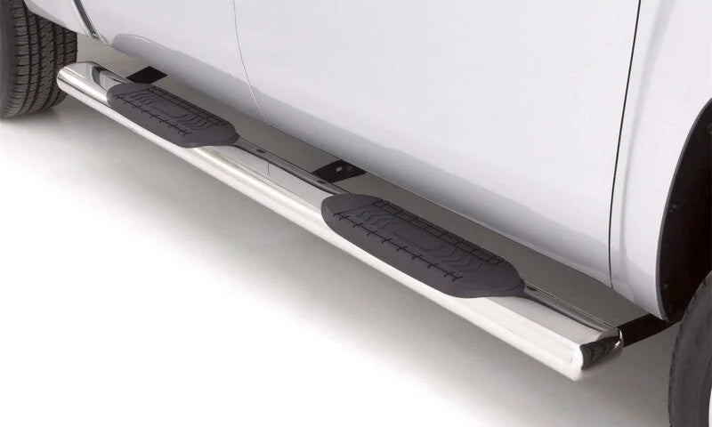 Lund 2019 Ram 1500 Extended Cab Pickup 6in. Oval Straight SS Nerf Bars - Polished Stainless - Detail View