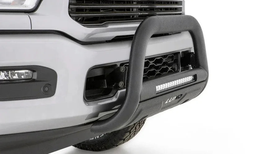 Lund 19-22 Chevrolet Silverado 1500 (Excl. 2019 LD) Bull Bar w/ Light & Wiring-Blk - Black - Side View
