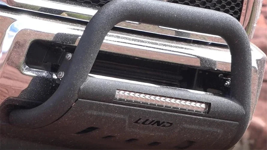 Lund 19-22 Chevrolet Silverado 1500 (Excl. 2019 LD) Bull Bar w/ Light & Wiring-Blk - Black - Additional View 5