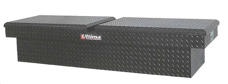 Lund 67-99 Chevy CK Ultima Dual Lid Gull Wing Crossover Tool Box - Black - Side View